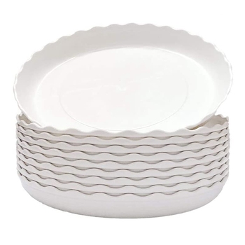30 Pcs Wave Plant Saucer Flower Pot Drip Trays/Durable Heavy Duty White Plant Tray for Indoor and Out Door Plant 6 Inch